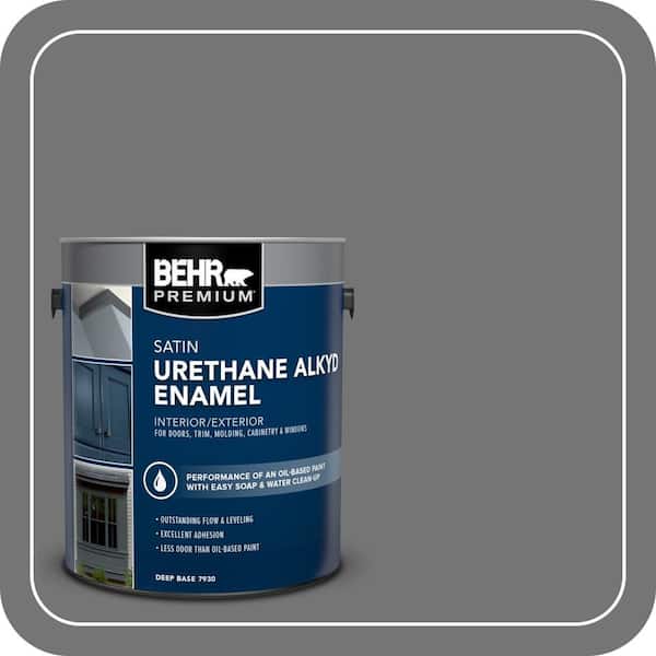 BEHR PREMIUM 1 gal. #N520-5 Iron Mountain Urethane Alkyd Satin Enamel Interior/Exterior Paint (2)