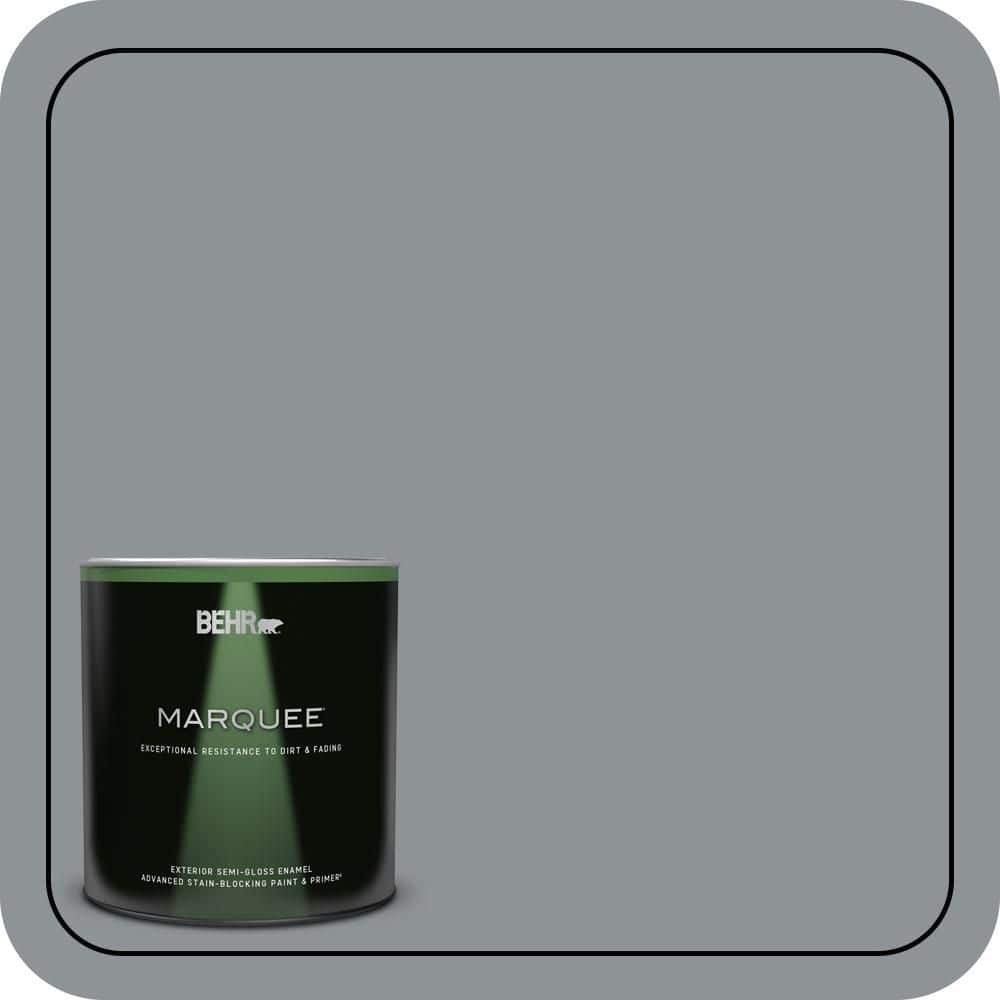 BEHR MARQUEE 1 qt. #PPU26-05 Flint Gray Semi-Gloss Enamel Exterior Paint & Primer