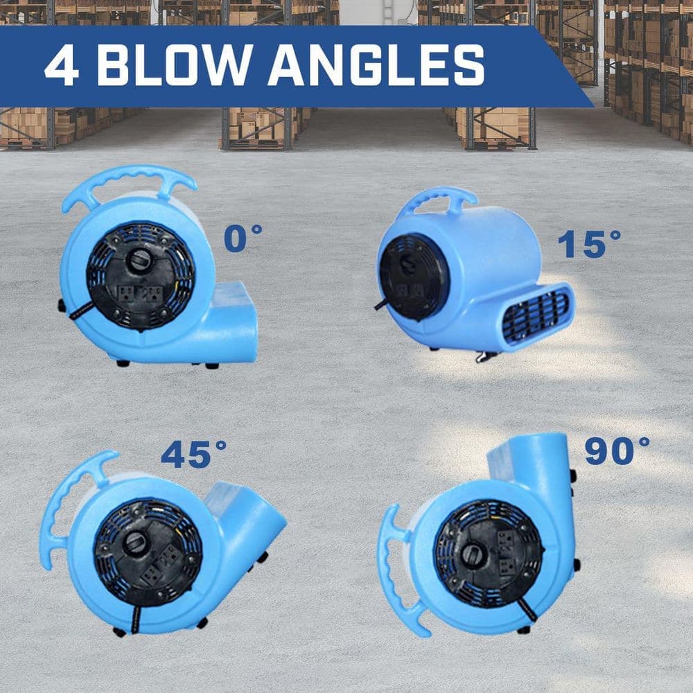 BloTek 11 in. 1 /4HP 3 Speed Blower Fan in. Blue with Daisy Chain Capability (2)