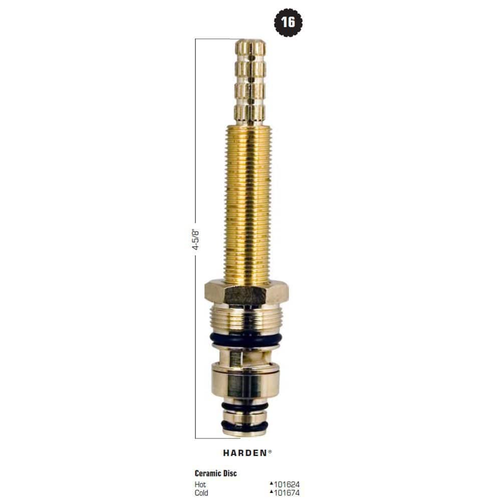 Lincoln Products 4-5/8 in. Ceramic Disc Hot Stem for Harden Tub/Shower Faucets (2)