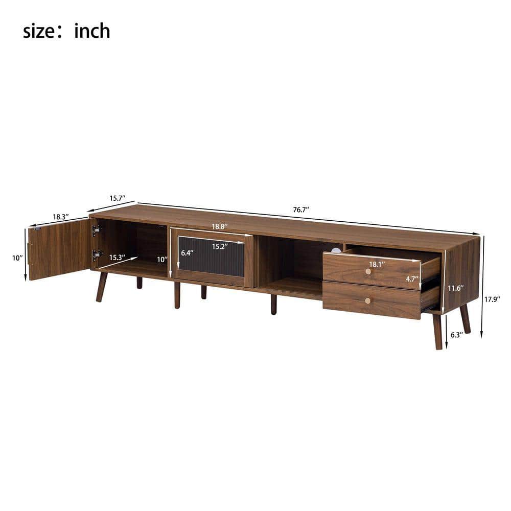 COWLOWN 76.7 in. W x 15.7 in. D x 17.9 in. H Bathroom Brown Linen Cabinet (2)