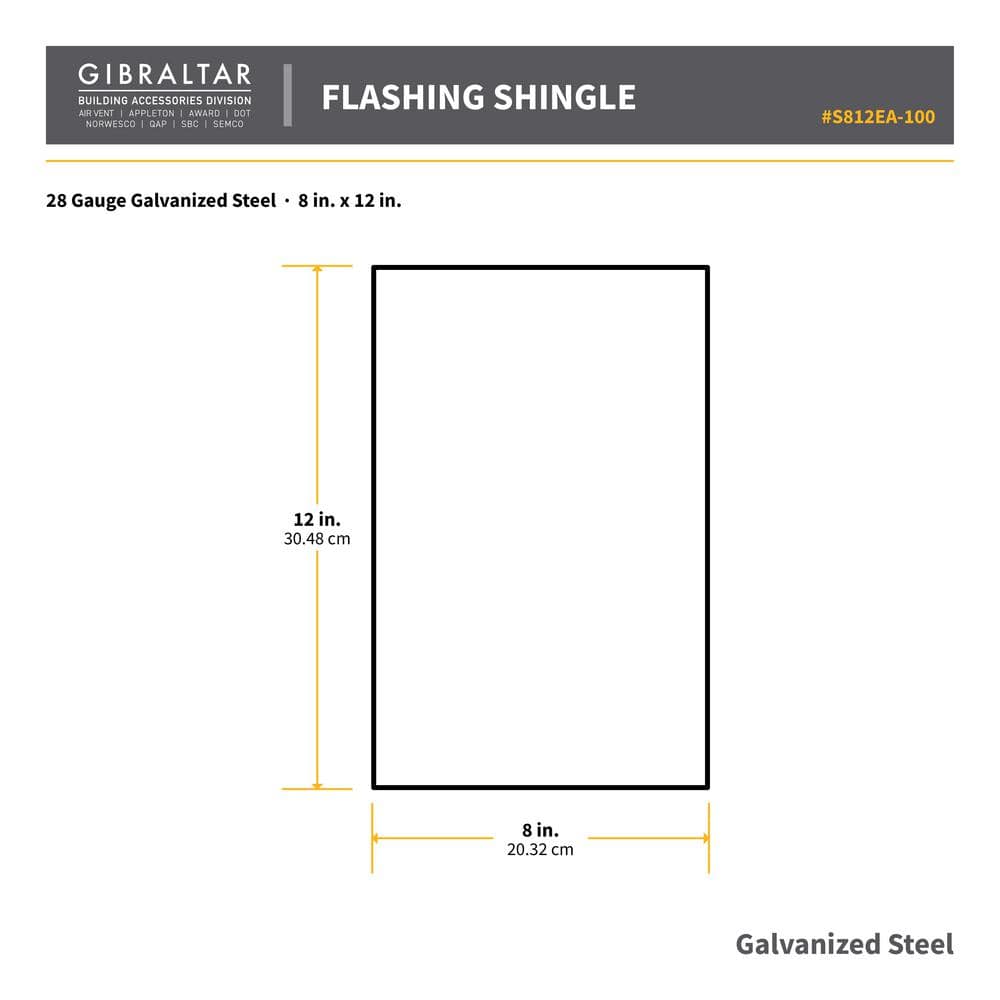 Gibraltar Building Products 8 in. x 12 in. Galvanized Steel Flashing Shingle (3)