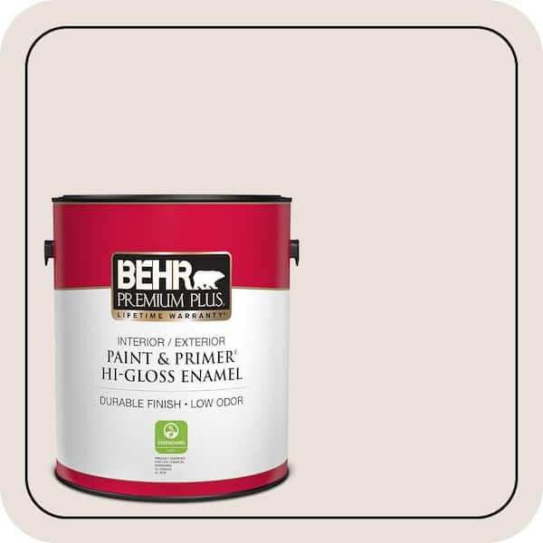 BEHR PREMIUM PLUS 1 gal. #N180-1 Barely Brown Hi-Gloss Enamel Interior/Exterior Paint & Primer (2)