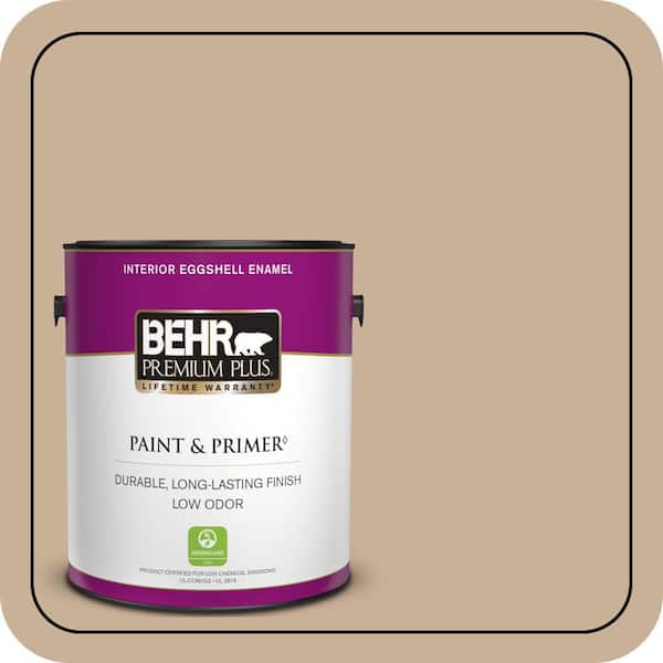 BEHR PREMIUM PLUS 1 gal. #MQ2-46 Basswood Eggshell Enamel Low Odor Interior Paint & Primer (2)