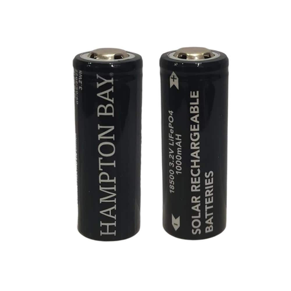 Hampton Bay Lithium Phosphate 1000 mAh Solar Rechargeable 18500 Batteries (2-Pack) (3)