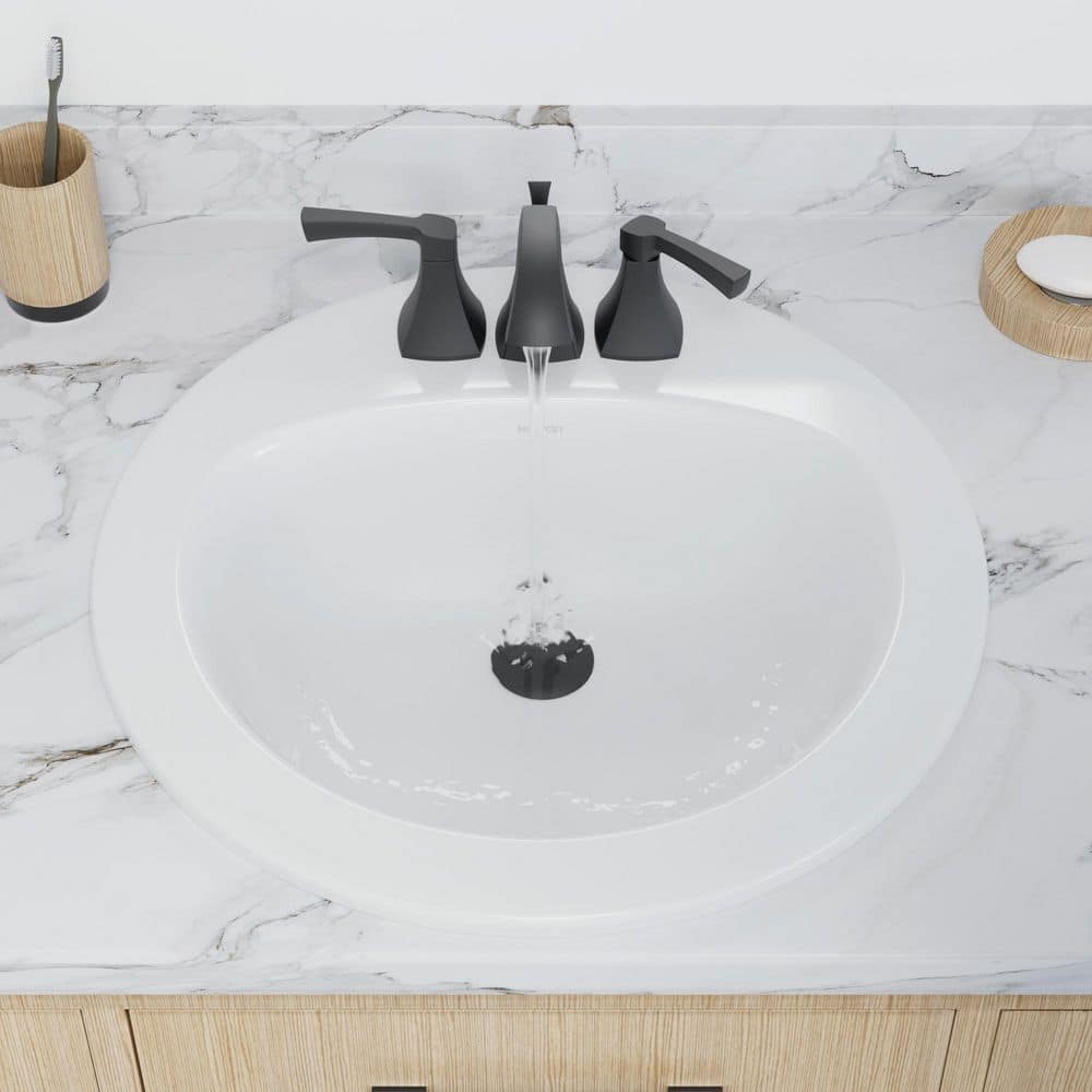 Karran Valera 19-1/2 in. x 19-1/2 in. Round Drop-In Vitreous China Bathroom Sink in White (3)