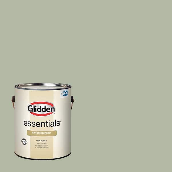 Glidden Essentials 1 gal. PPG1124-4 Light Sage Flat Exterior Paint (2)