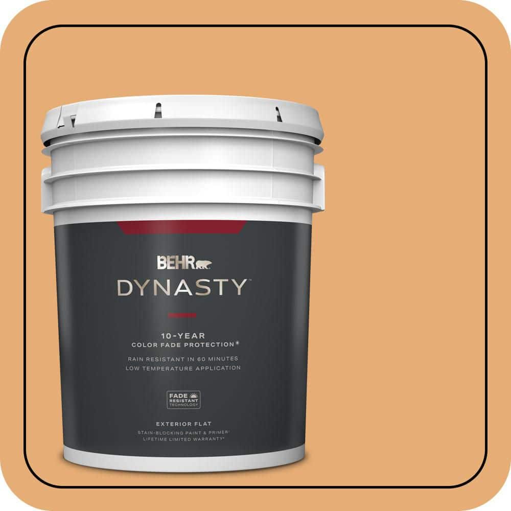 BEHR DYNASTY 5 gal. #PMD-75 Autumn Gourd Flat Exterior Stain-Blocking Paint & Primer