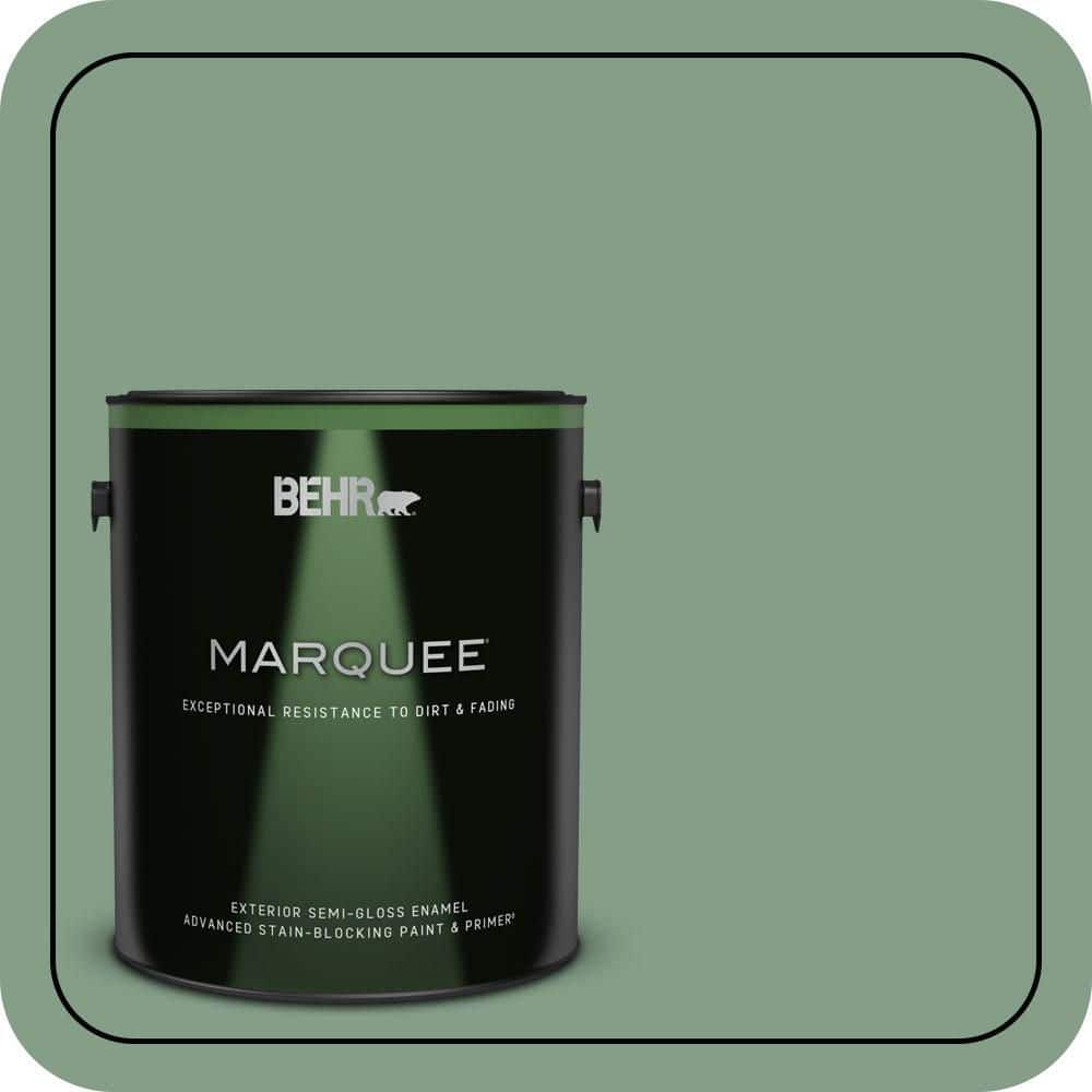 BEHR MARQUEE 1 gal. #S410-5 Track Green Semi-Gloss Enamel Exterior Paint & Primer