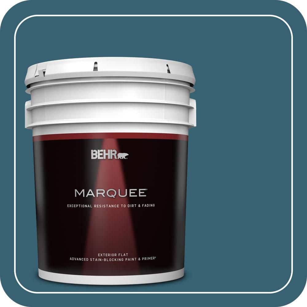BEHR MARQUEE 5 gal. #PPU13-18 Bermudan Blue Flat Exterior Paint & Primer