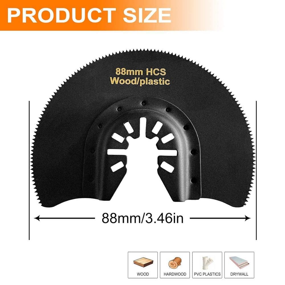 Unbranded 5-Piece 88mm High Carbon Steel Quick Release Oscillating Saw Blade Set for Wood Soft Metal Plastic Cutting (2)