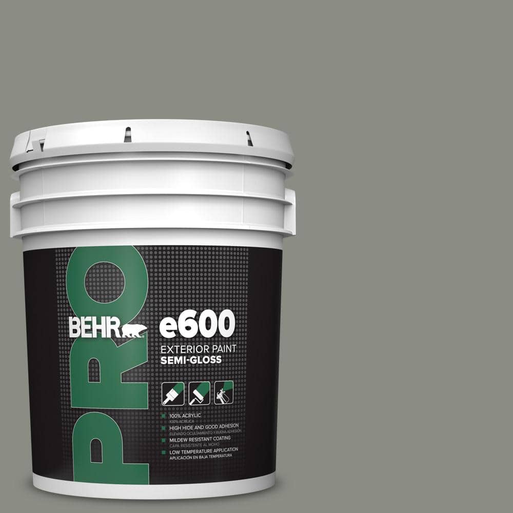 BEHR PRO 5 gal. #N380-5 Naturalist Gray Semi-Gloss Exterior Paint
