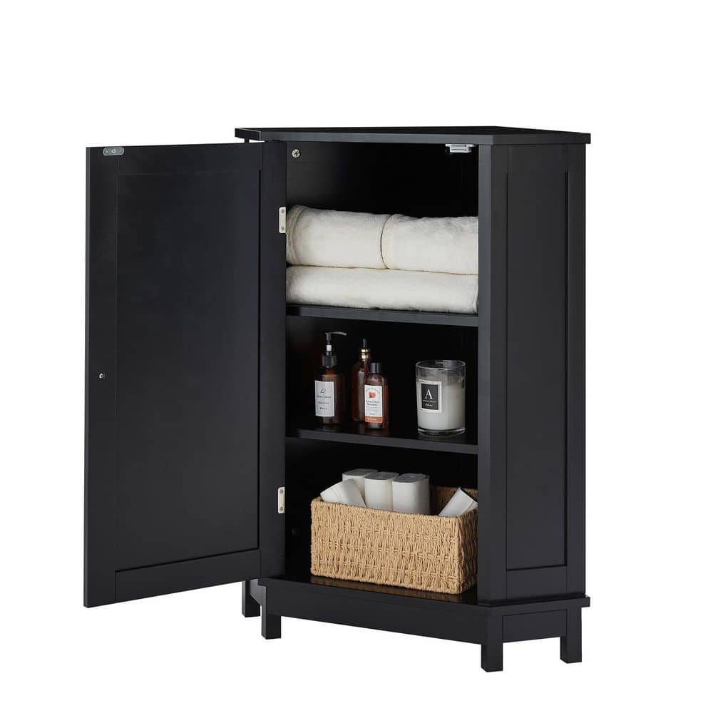 Unbranded Triangle 17.5 in. W 17.5 in. D 31.4 in. H MDF Linen Cabinet with Adjustable Shelf for Bathroom (3)