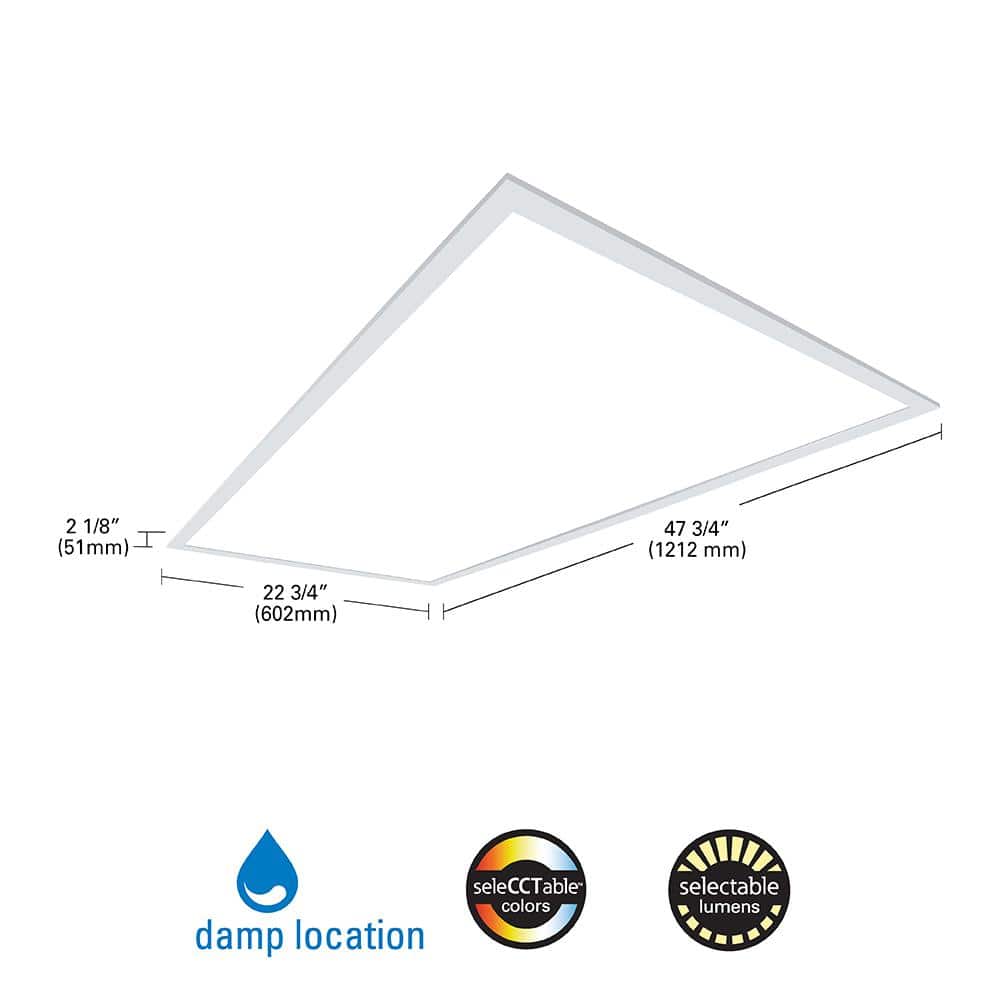 Metalux 2 ft. x 4 ft. Adjustable Lumens 6400/5150/3650, Integrated LED Panel Light, Adjustable CCT 3500K/4000K/5000K (4)