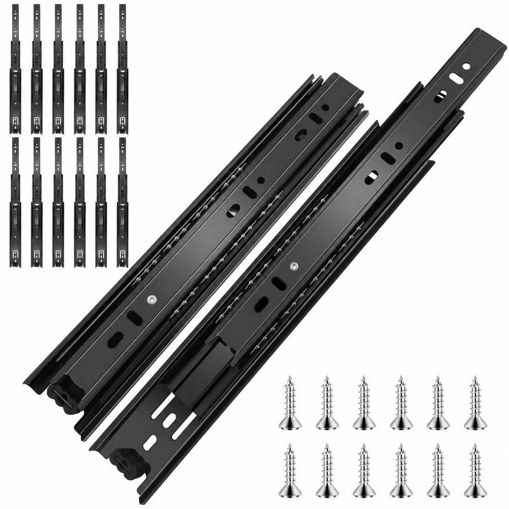 LAIFUCAM 20 in. Black Steel Undermount Soft-Close Heavy Duty Drawer Slides Full Extension 6 Pairs Pack for Cabinets (1)