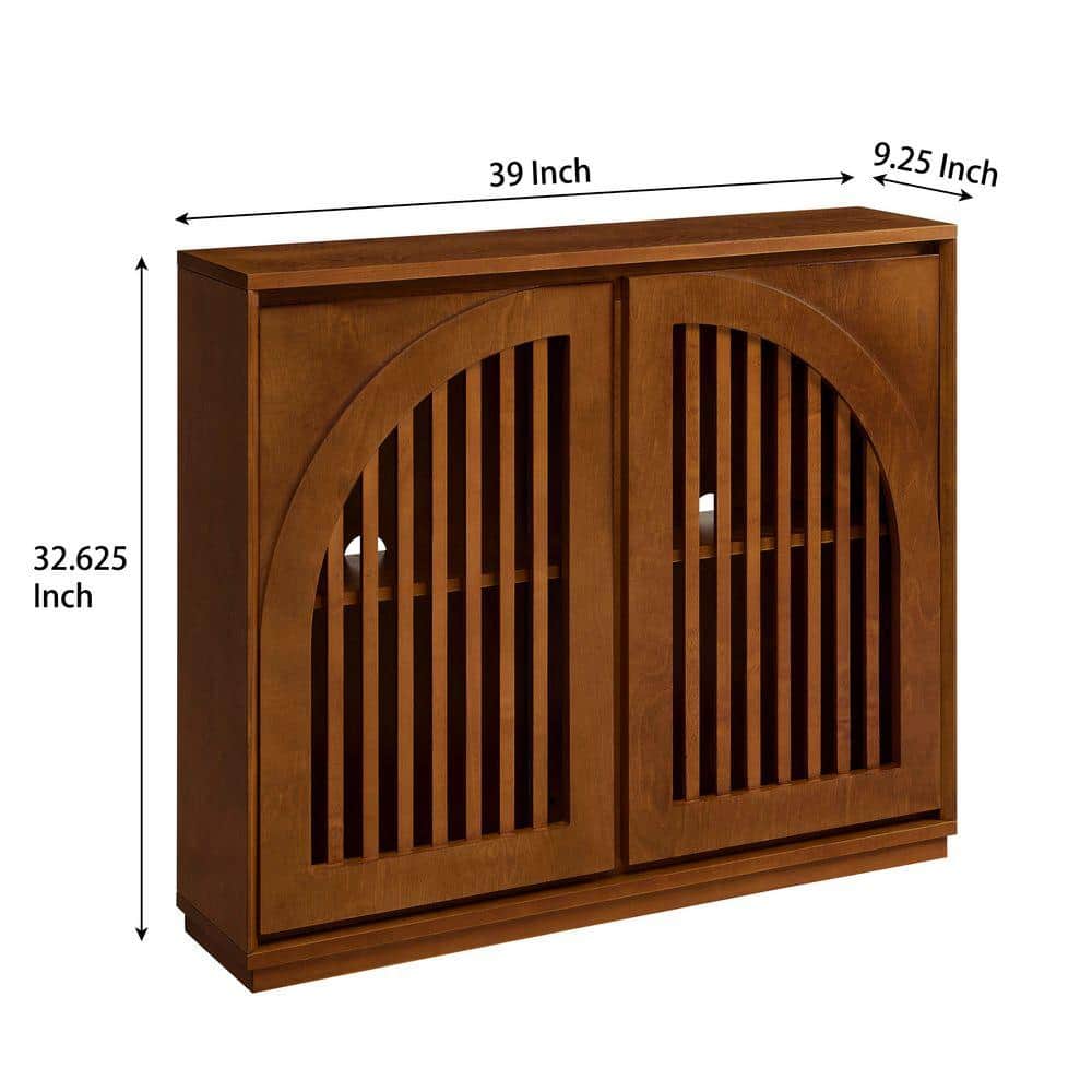 COWLOWN 39 in. W x 9.25 in. D x 32.48 in. H Bathroom Brown Linen Cabinet (2)