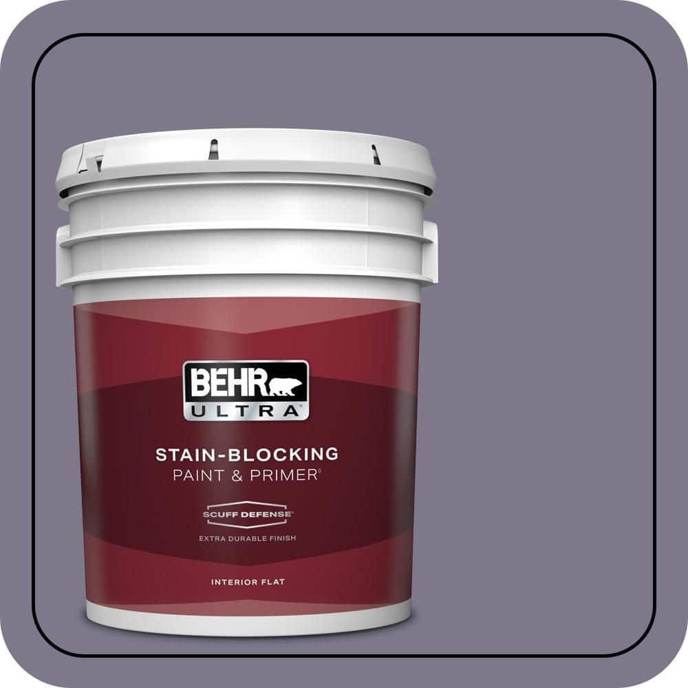 BEHR ULTRA 5 gal. #N560-5 Solitaire Extra Durable Flat Interior Paint & Primer