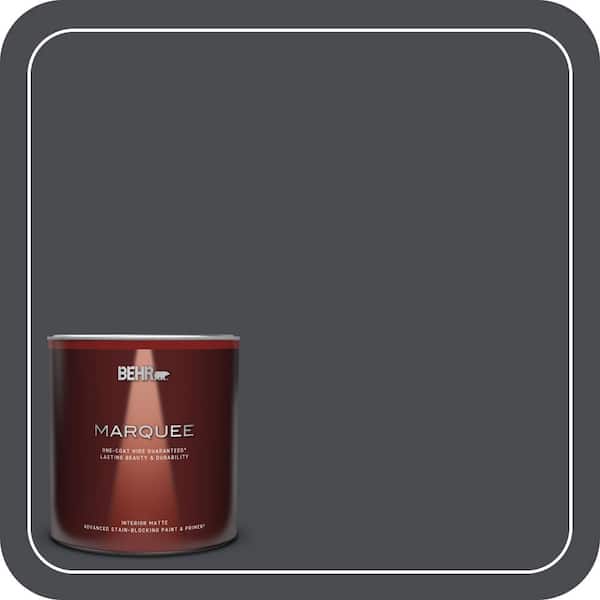 BEHR MARQUEE 1 Qt. #N500-7 Night Club One-Coat Hide Matte Interior Paint & Primer (2)