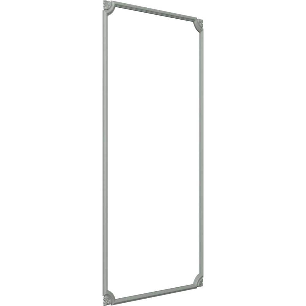 Ekena Millwork 24 in. W x 48 in. H Unfinished Polyurethane Bradford Leaf Panel Moulding Kit (Single Panel) (2)