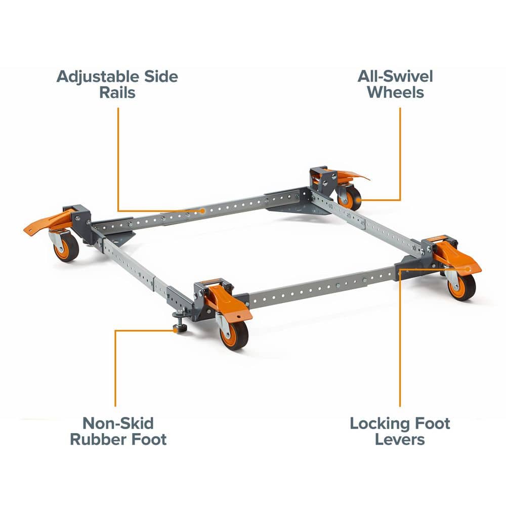 BORA All-Swivel Steel Heavy Duty 650 lb. Capacity Universal Mobile Base (2)