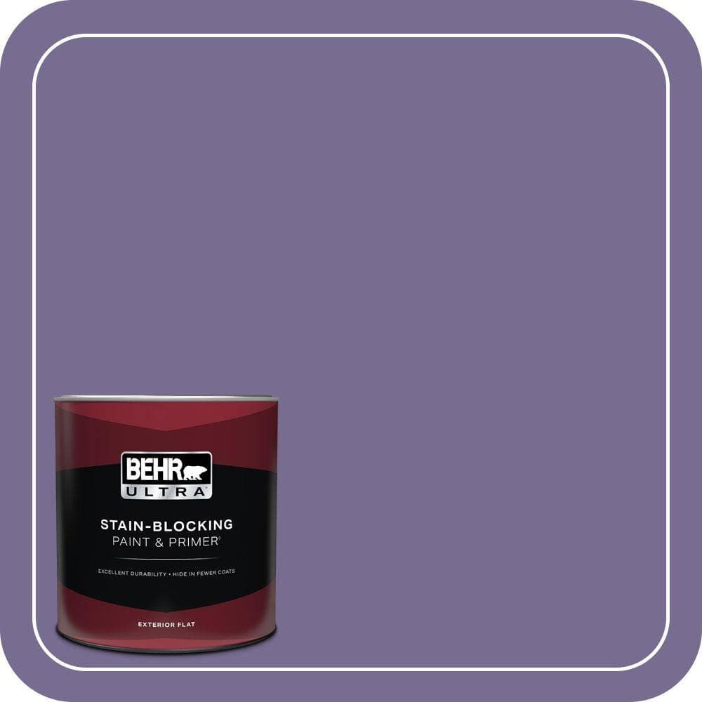 BEHR ULTRA 1 qt. #650D-6 Purple Silhouette Flat Exterior Paint & Primer