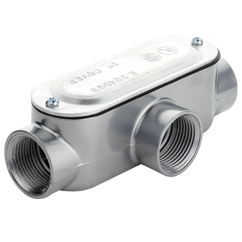 Commercial Electric 1 in. Rigid Metal Conduit (RMC) Threaded Conduit Body with Stamped Cover (Type T) (2)