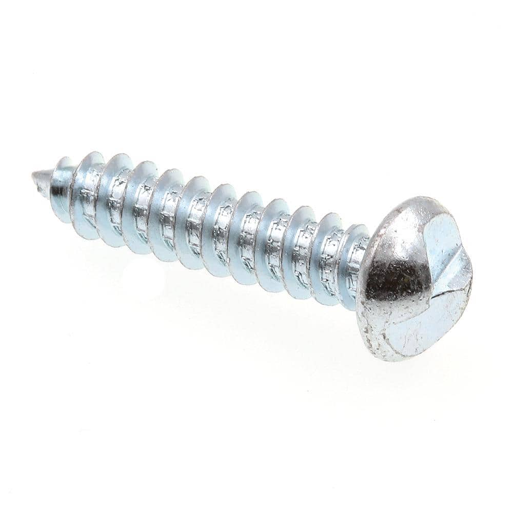 Prime-Line #12 X 1 in. Zinc Plated Steel One-Way Round Head Sheet Metal Screws (100-Pack) (1)