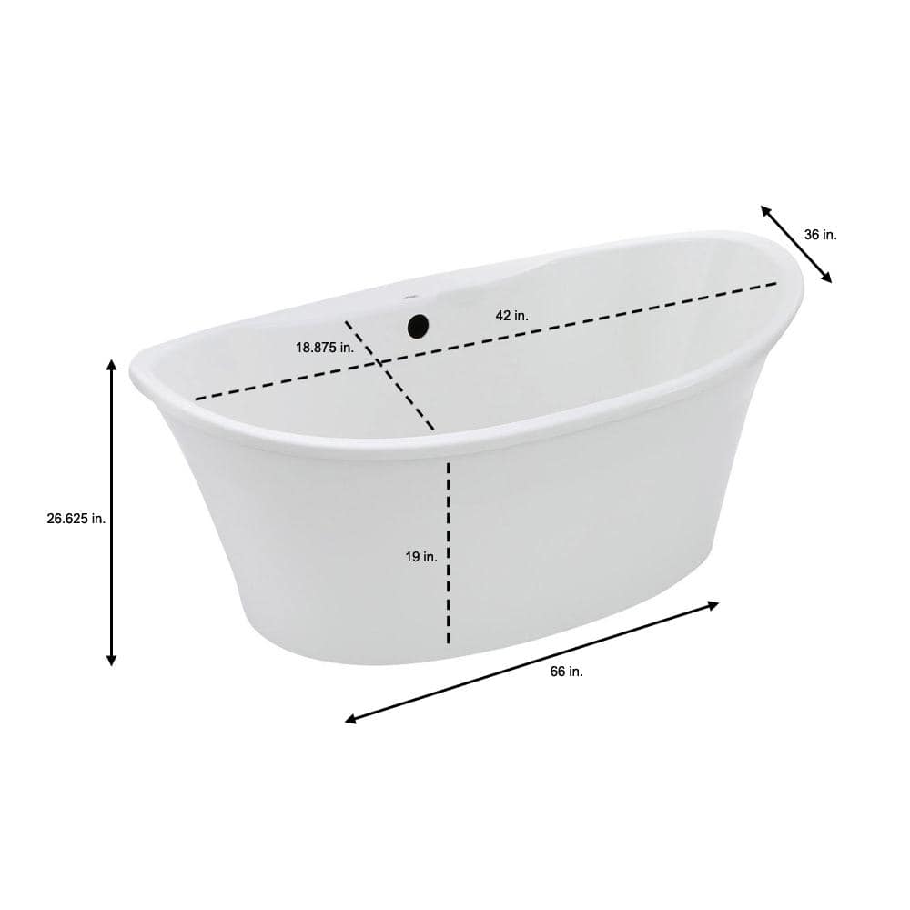 MAAX Orchestra Fiberglass Center Drain Non-Whirlpool Flatbottom Freestanding Bathtub (2)