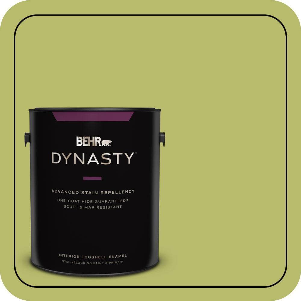 BEHR DYNASTY 1 gal. #P360-5 Citrus Peel Eggshell Enamel Interior Stain-Blocking Paint & Primer