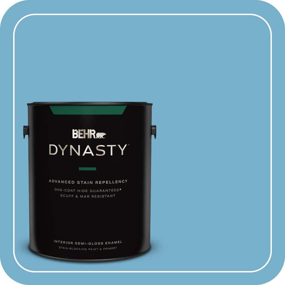 BEHR DYNASTY 1 gal. #550D-5 Ocean Cruise Semi-Gloss Enamel Interior Stain-Blocking Paint & Primer