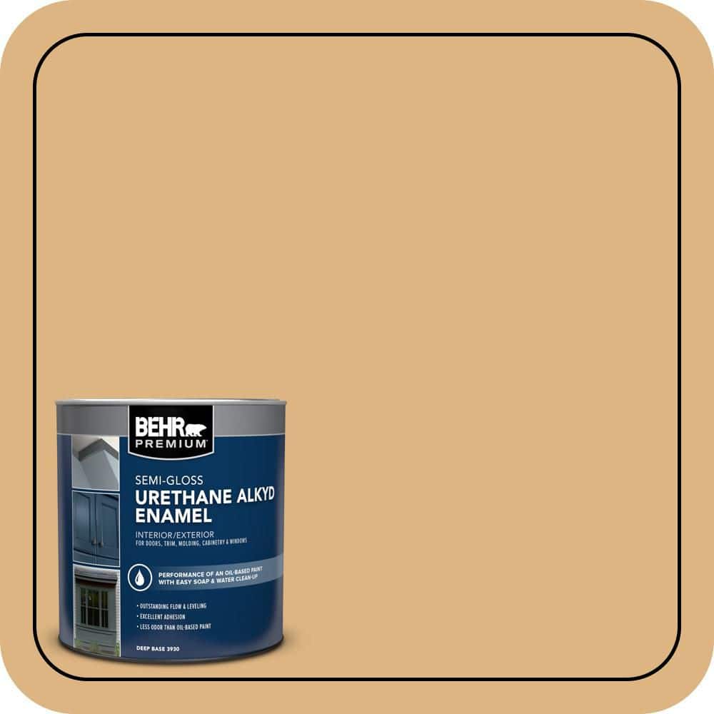 BEHR PREMIUM 1 qt. Home Decorators Collection #HDC-CL-18 Cellini Gold Semi-Gloss Enamel Urethane Alkyd Interior/Exterior Paint (1)