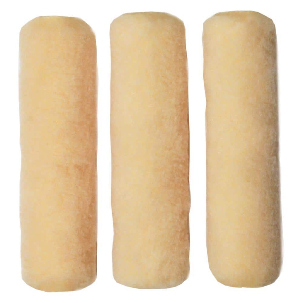 PRIVATE BRAND UNBRANDED Better 9 in. x 3/8 in. High-Density Yellow Knit Paint Roller Cover (3-Pack) (2)