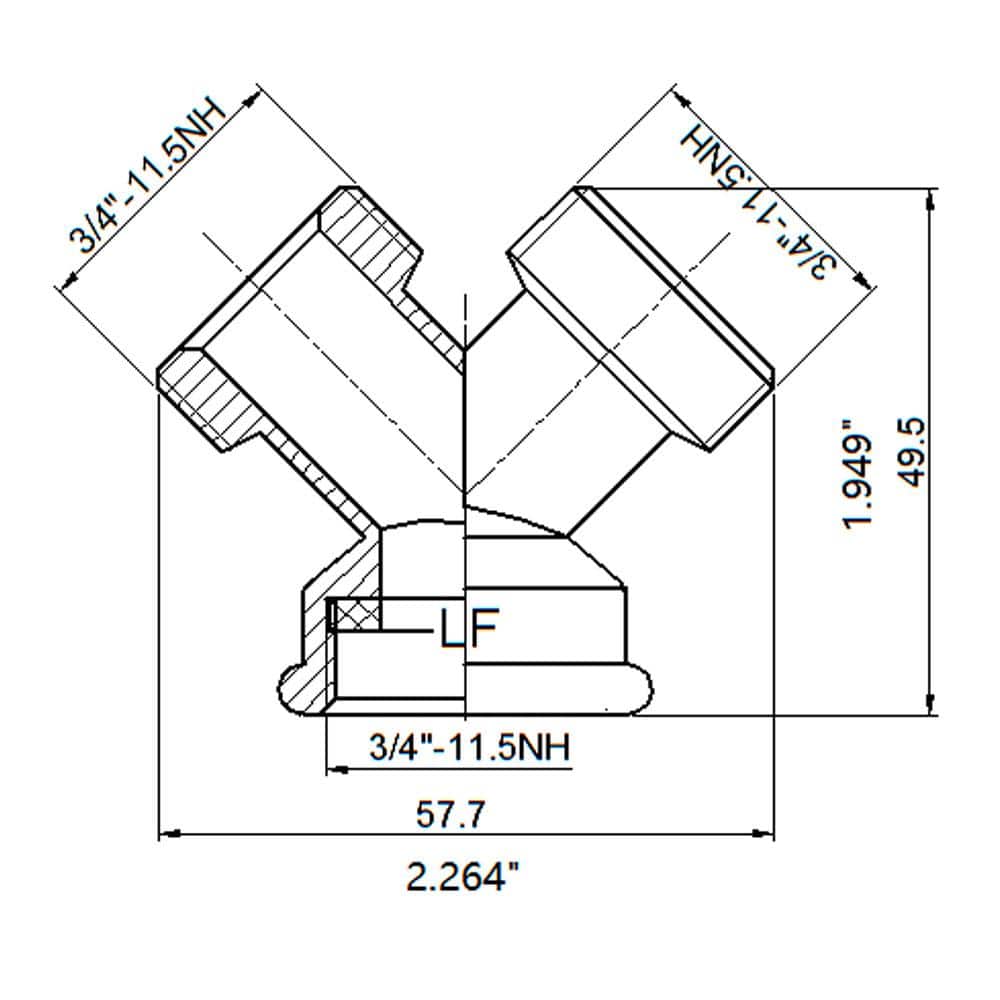 Everbilt 3/4 in. FHT x 3/4 in. FHT x 3/4 in. MHT Brass Wye (2)