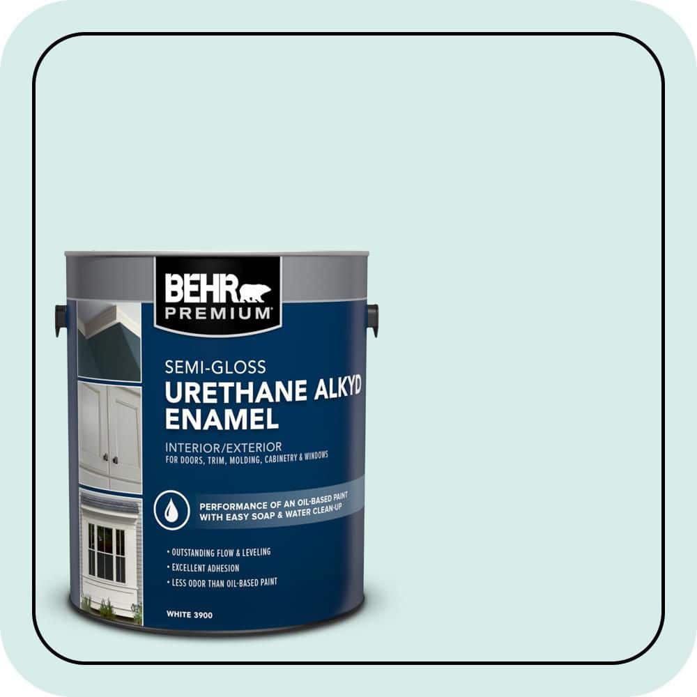 BEHR PREMIUM 1 gal. #M450-1 Dew Pointe Urethane Alkyd Semi-Gloss Enamel Interior/Exterior Paint (1)