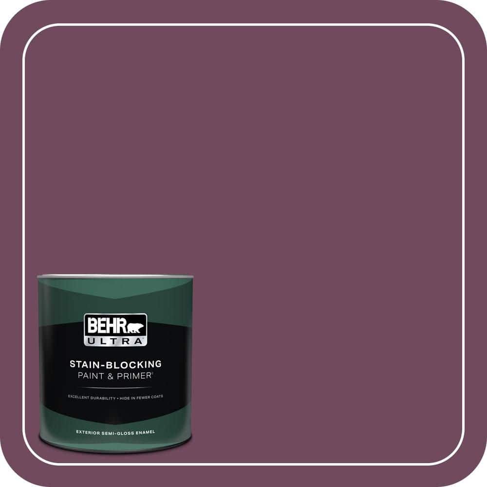 BEHR ULTRA 1 qt. #MQ1-39 Prussian Plum Semi-Gloss Enamel Exterior Paint & Primer