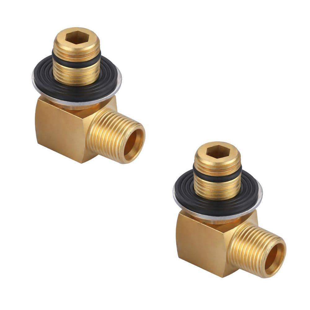 ARCORA 3/8 in. Male x 1/2 in. Female Connector Adapter, 90° 1/2 NPT Brass Elbow Adapter Fitting(2 Pieces) (1)
