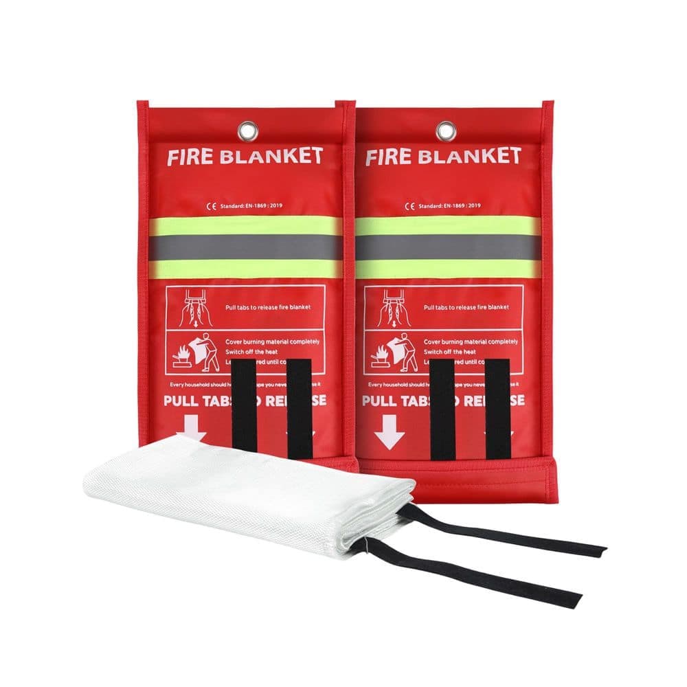 Ahfiwaso Fiberglass Emergency Survival Blanket Flame Retardant Home Safety Fire Blanket 2 Pack 39 x 39 in. (1)
