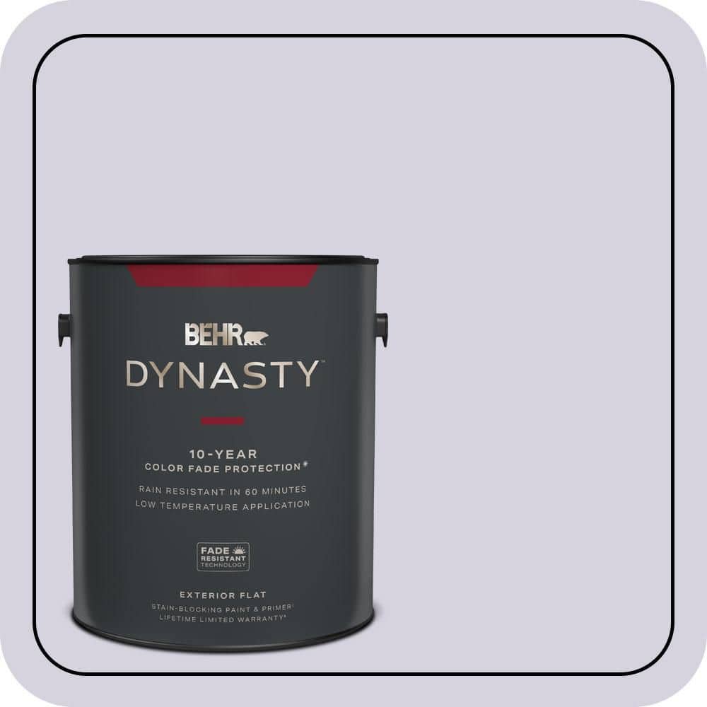 BEHR DYNASTY 1 gal. #650E-2 Lovely Lavender Flat Exterior Stain-Blocking Paint & Primer