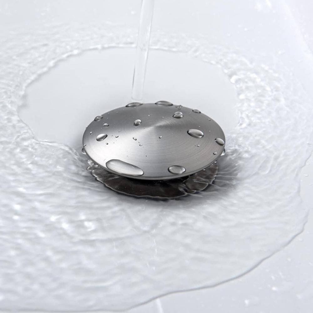 Wudkey 1-Piece Stainless Steel Bathroom Sink Drain Mounting Hardware, Vessel Sink Lavatory Vanity Pop Up Drain Stopper (2)