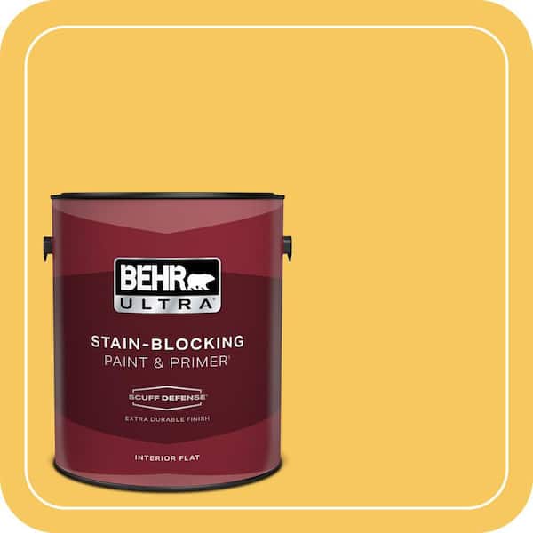 BEHR ULTRA 1 gal. #P280-5 Little Sun Dress Extra Durable Flat Interior Paint & Primer (2)