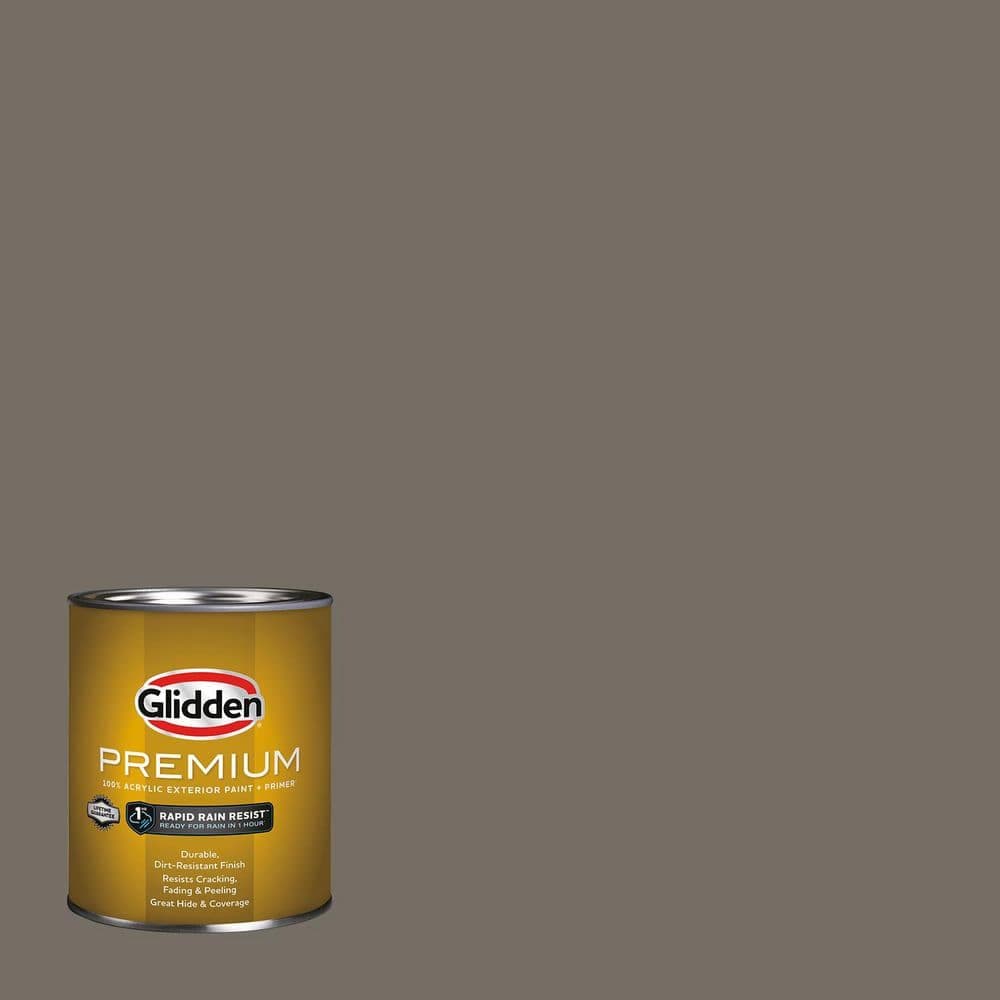 Glidden Premium 1 qt. PPG0999-6 Stolen Rock Satin Exterior Latex Paint (1)