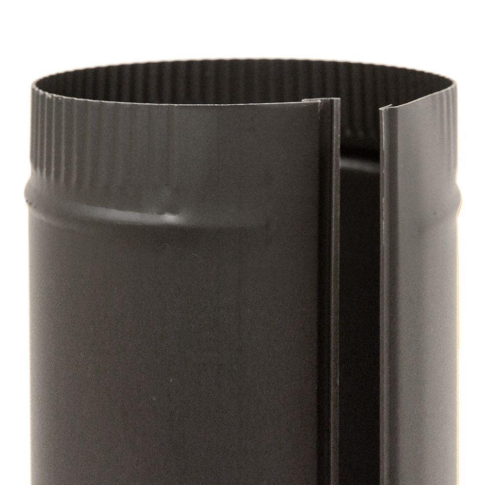 Master Flow 6 in. x 24 in. Black Stove Pipe (3)