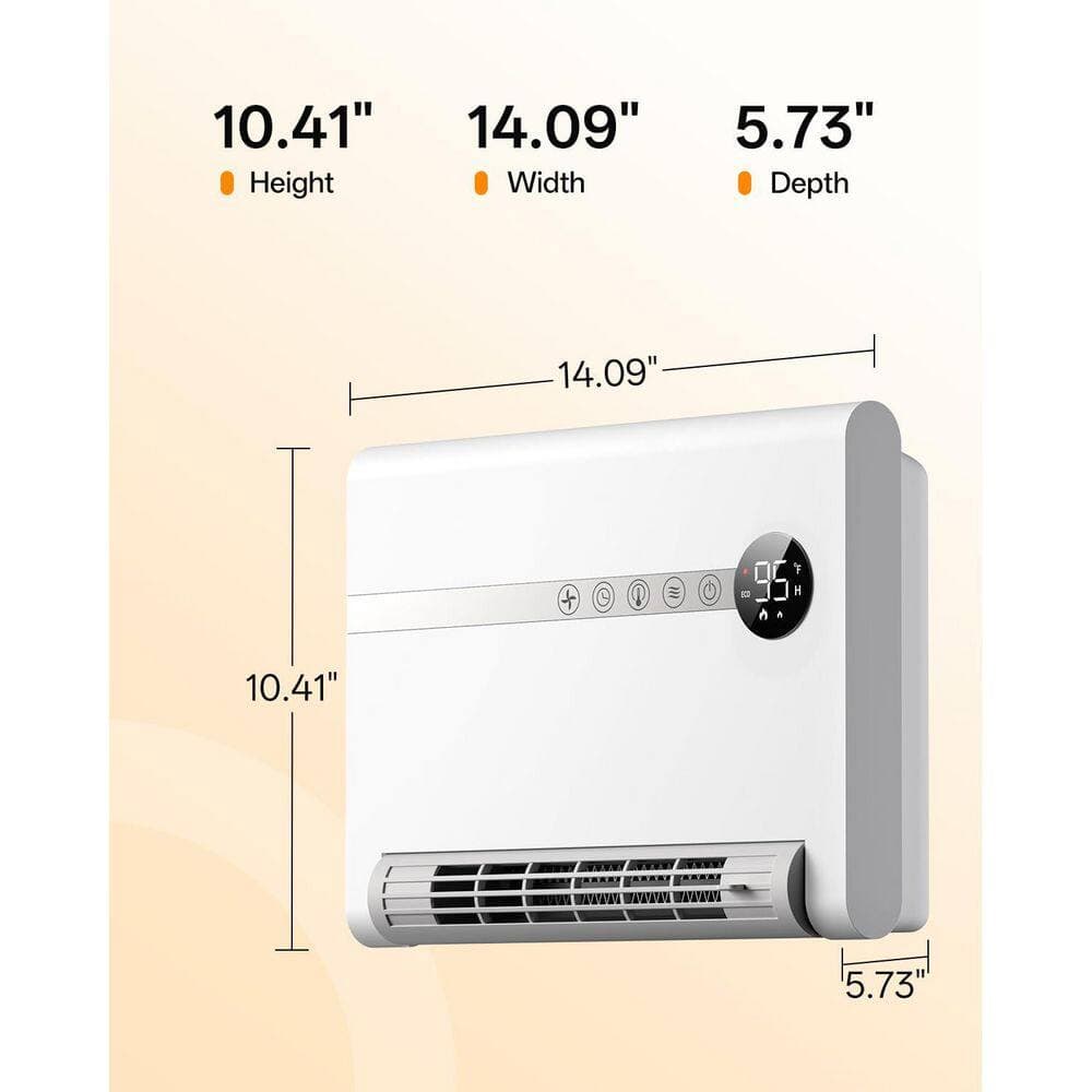 Unbranded 1500W PTC Wall Heater with Remote, 30° Oscillation, 24H Timer, Touch Screen, Overheat Protection Furnace (2)