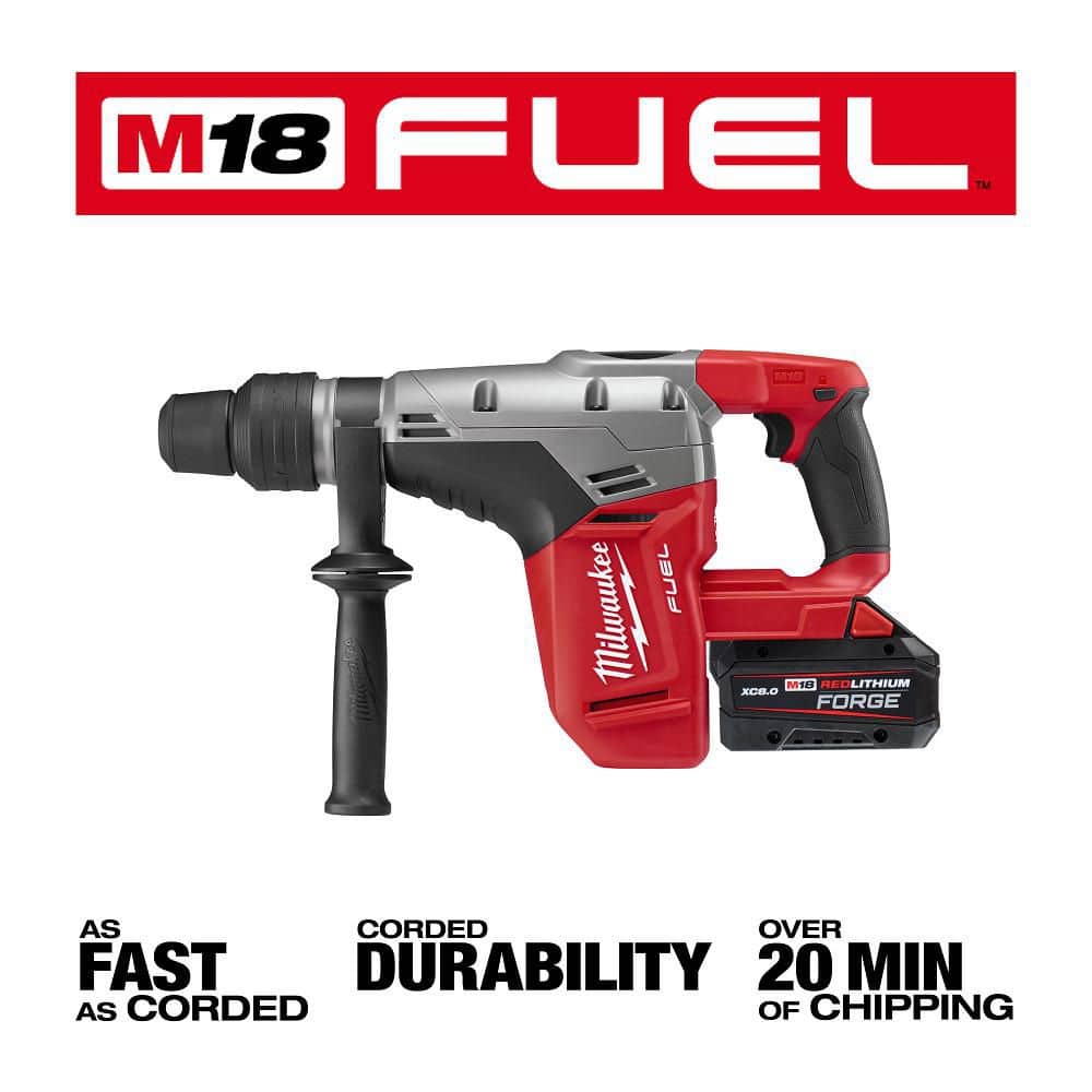 Milwaukee M18 FUEL 18V Lithium-Ion Brushless Cordless 1-9/16 in. SDS-Max Rotary Hammer Kit w/ Two 8.0Ah Batteries & Hard Case (3)