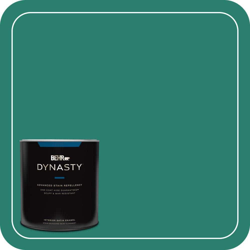 BEHR DYNASTY 1 qt. #P440-7 Mermaid Sea Satin Enamel Interior Stain-Blocking Paint & Primer