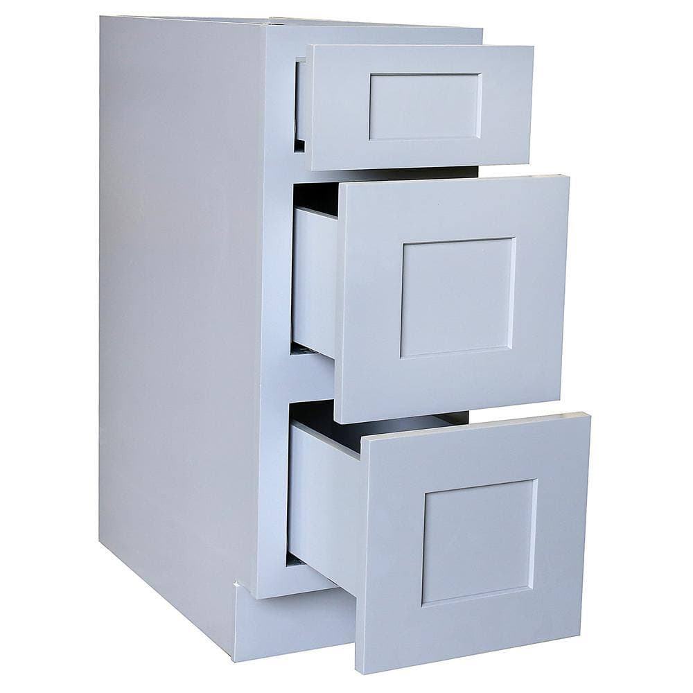 Plywell Ready to Assemble Shaker W D 34.5 in. H Vanity Cabinet with 3 Drawers (2)