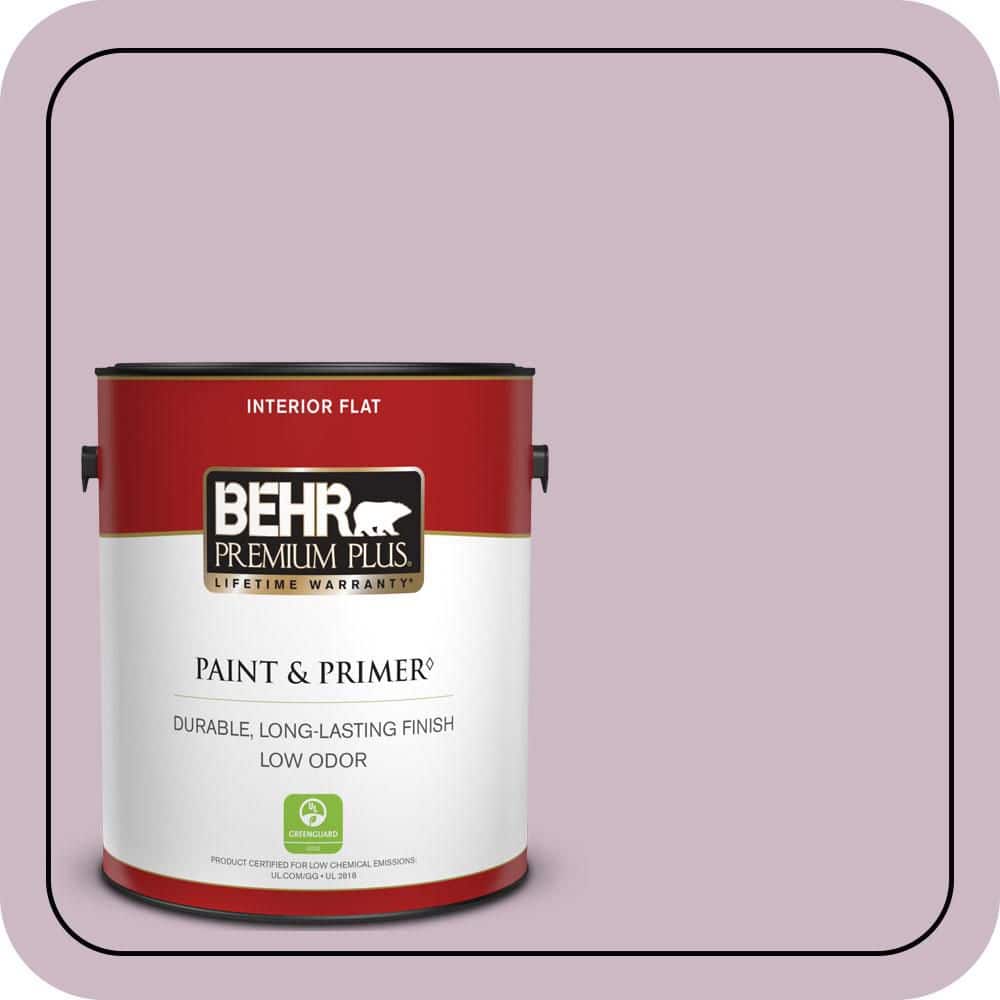 BEHR PREMIUM PLUS 1 gal. #S110-3 Queens Violet Flat Low Odor Interior Paint & Primer (1)