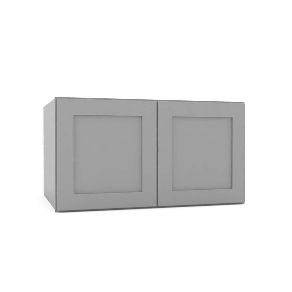 Hampton Bay Avondale 33 in. W x 24 in. D x 18 in. H Ready to Assemble Plywood Shaker Wall Bridge Kitchen Cabinet in Dove Gray