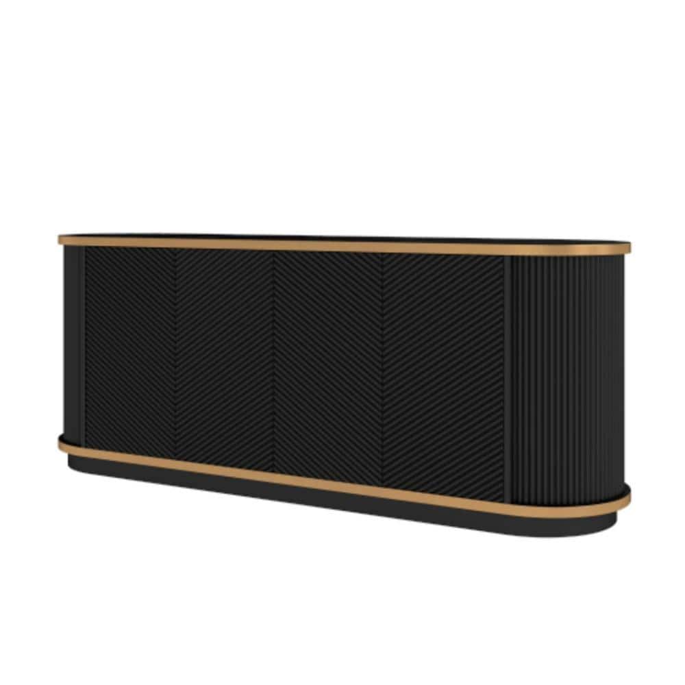 Unbranded 63 in. W x 17.8 in. D x 26 in. H Bathroom Black Linen Cabinet (1)