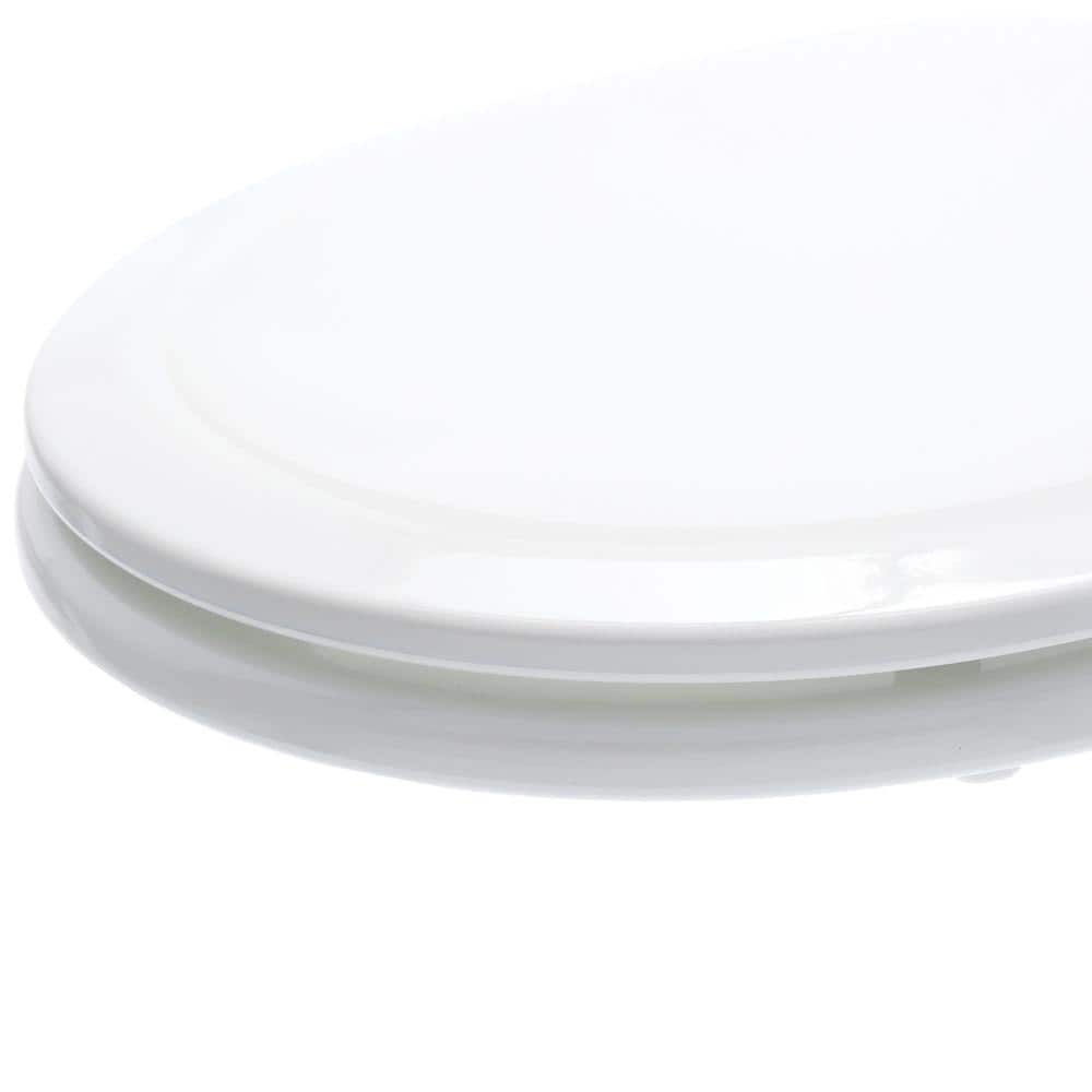 BEMIS Richfield Round Enameled Wood Never Loosens and Removes for Easy Cleaning Toilet Seat in White (4)